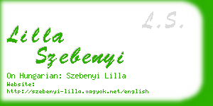 lilla szebenyi business card